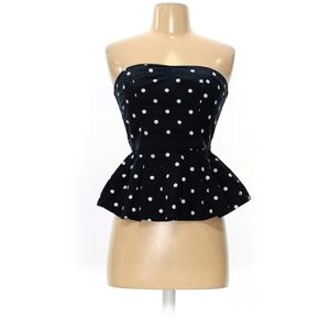 Abercrombie & Fitch Vintage Y2K Blue Polka Dot Strapless Bustier Top
